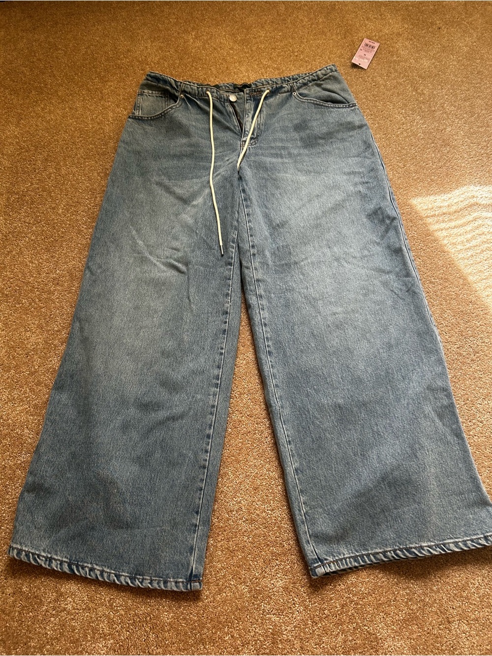 Wide Leg Blue Denim Jeans - wild fable